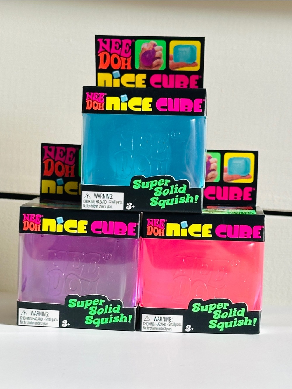 Nice Cube Super Solid Squish - Blue, Pink, Purple